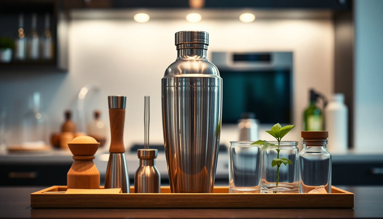 Elevate Your Bartending Game with the Eco-Friendly Cocktail Shaker Kit from goldendeals.shop