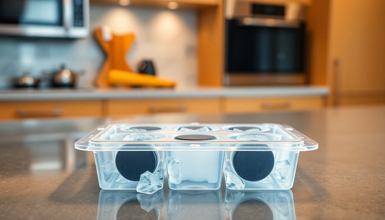 Elevate Your Kitchen with the Ice Cube Mold Household Ice Hockey Storage Box from goldendeals.shop