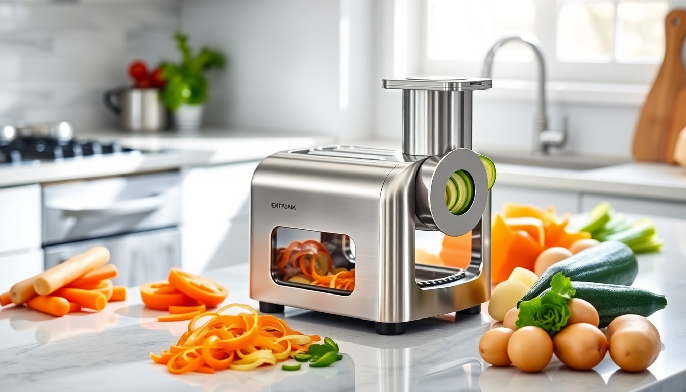 Revolutionize Your Kitchen with the Versatile Food Slicer 3 In 1 Potato Spiralizer from goldendeals.shop