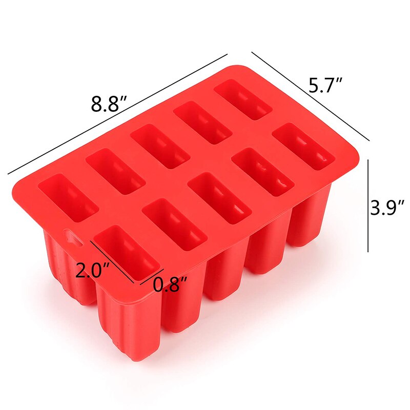 10 Cavity Popsicle Silicone Molds Food Grade Frozen Ice Pop Maker