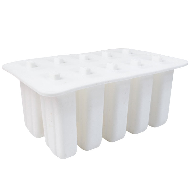 10 Cavity Popsicle Silicone Molds Food Grade Frozen Ice Pop Maker