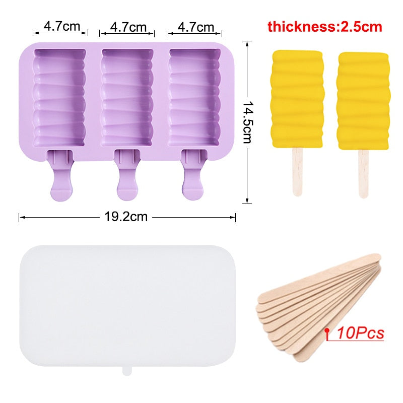Cartoon Ice Cream Mold Silicone Popsicle Molds Reusable Mold
